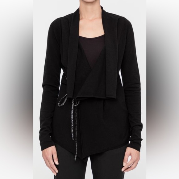 Designer Sarah Pacini Vibration Cardigan Made In Italy With Shimmer Deisgn - Picture 2 of 11